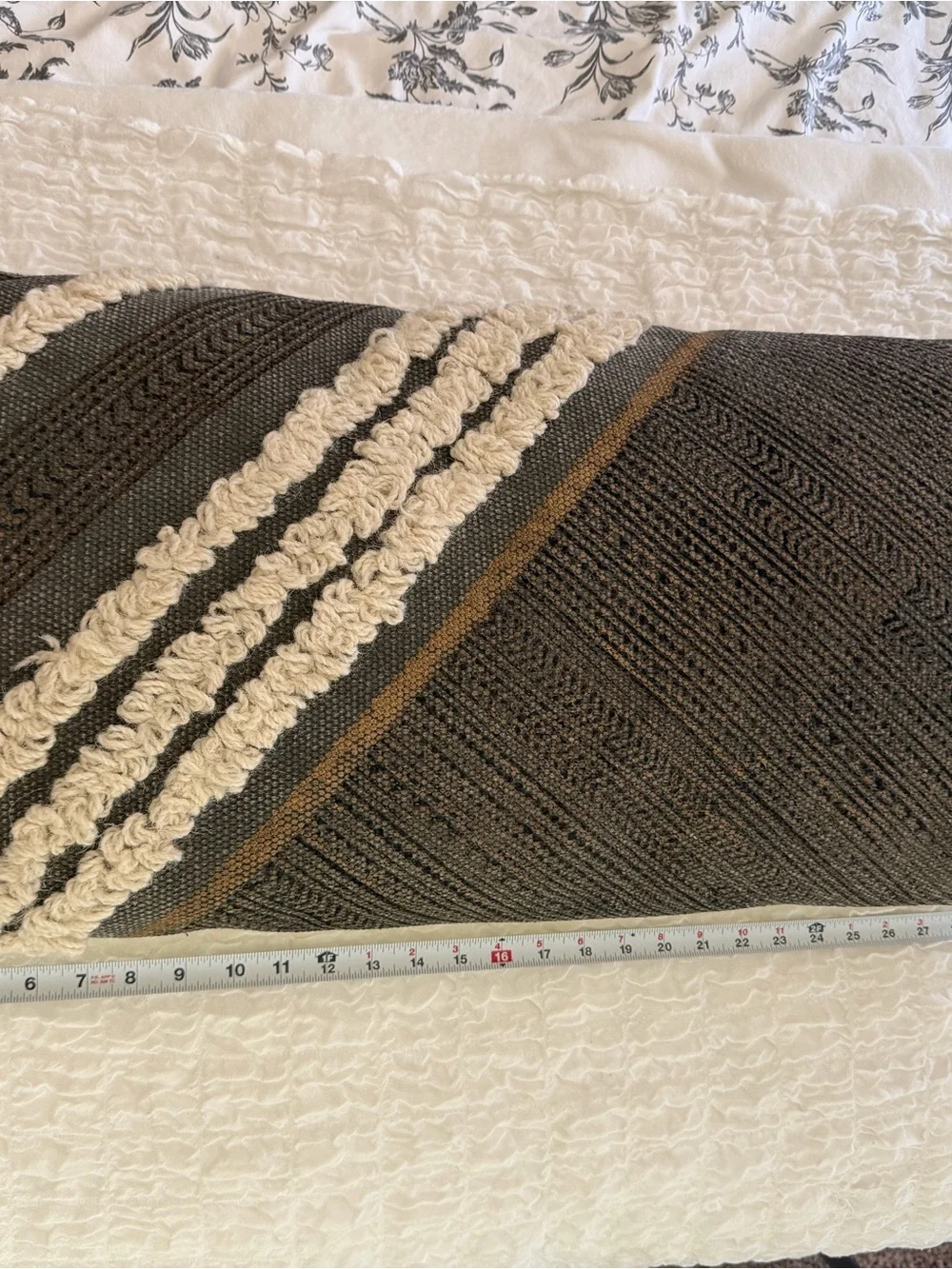 Handwoven Boho lumbar Pillow & cover